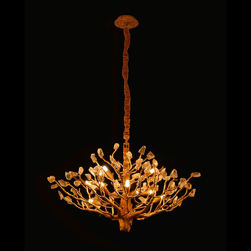 Tree-Shaped Chandelier with Rock Crystal Decorated-Nobipets