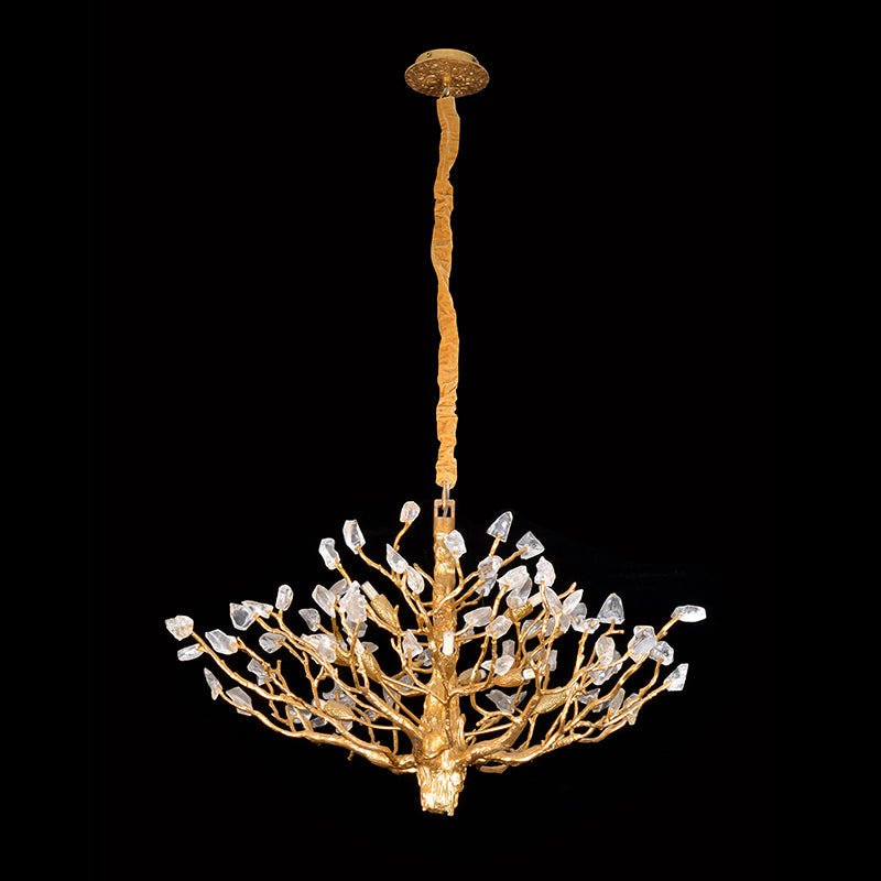 Tree-Shaped Chandelier with Rock Crystal Decorated-Nobipets