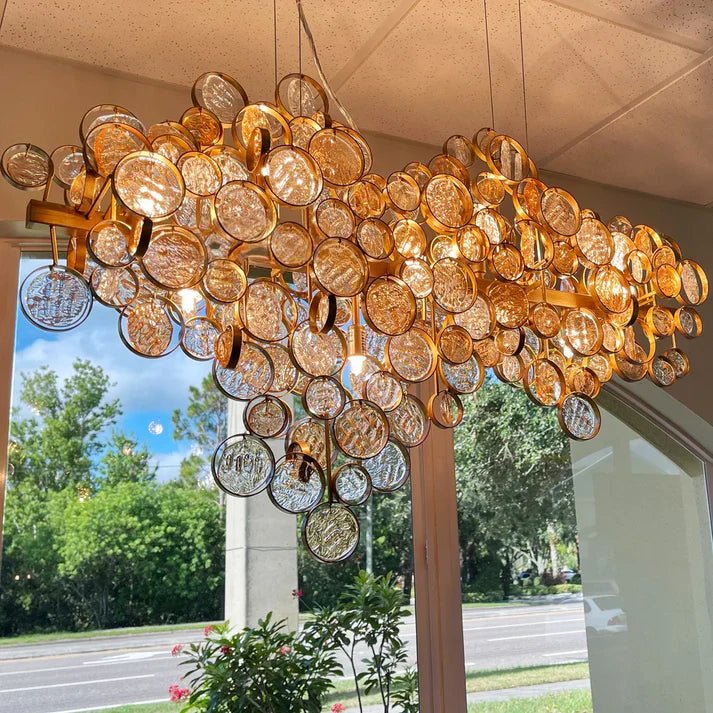 Trento Clustered Glass Linear Chandelier 55"