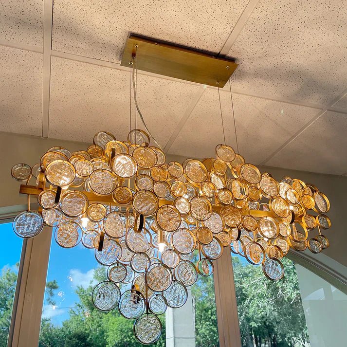 Trento Clustered Glass Linear Chandelier 55"