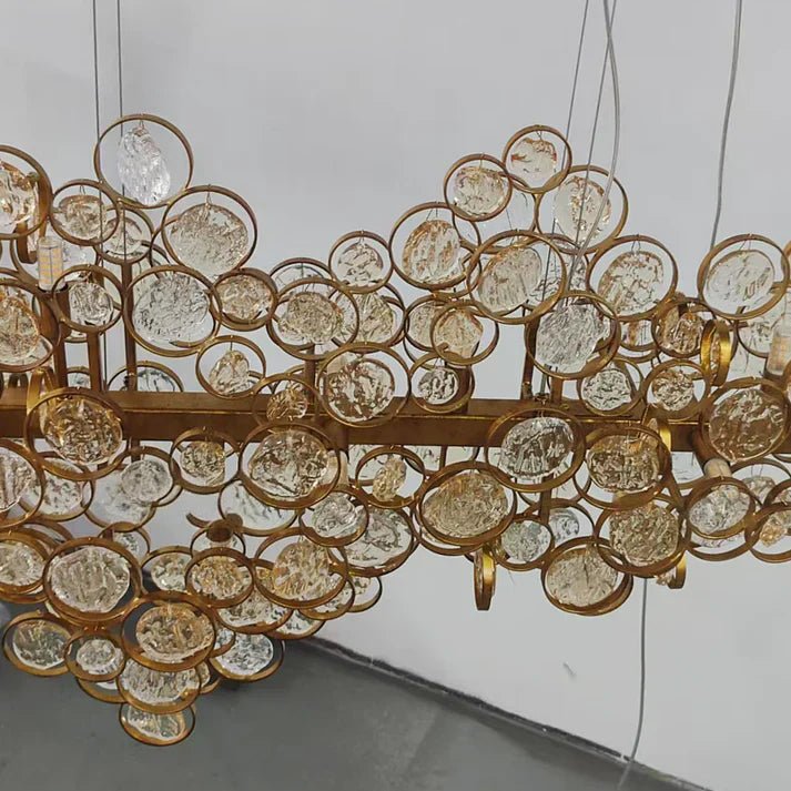 Trento Clustered Glass Linear Chandelier 55"