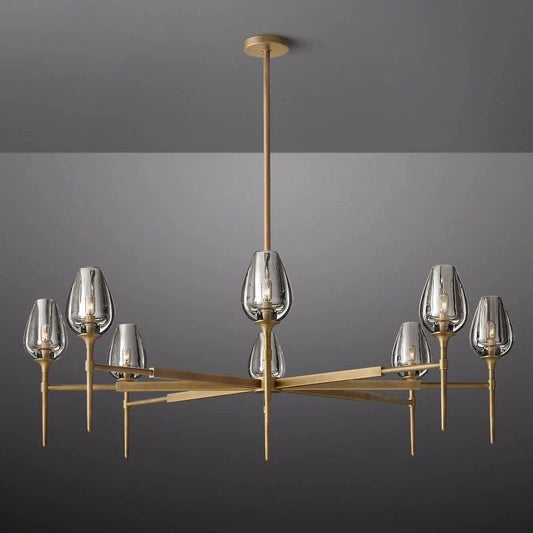 Tulip Crystal Round Chandelier 54"-Nobipets