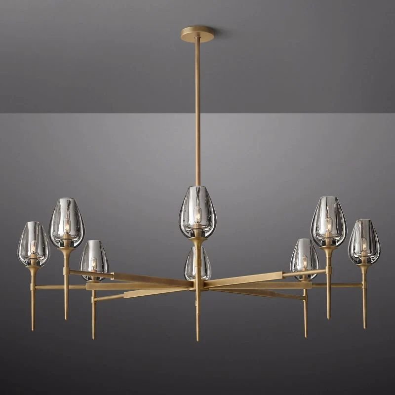 Tulip Crystal Round Chandelier 54"-Nobipets