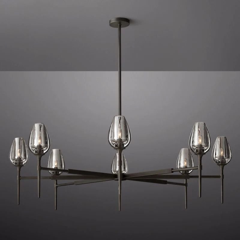 Tulip Crystal Round Chandelier 54"-Nobipets