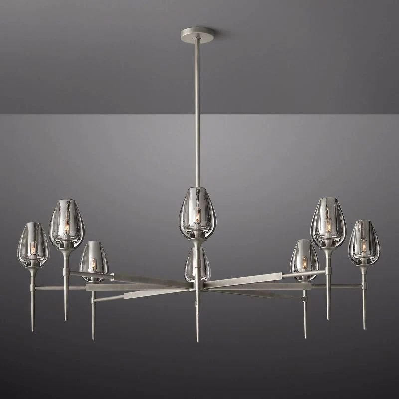 Tulip Crystal Round Chandelier 54"-Nobipets