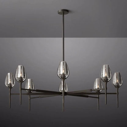 Tulip Crystal Round Chandelier 54"-Nobipets