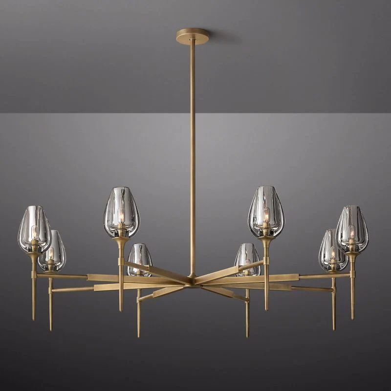 Tulip Crystal Round Chandelier 54"-Nobipets
