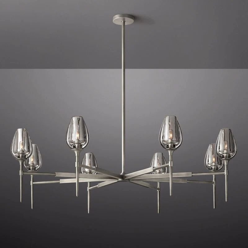 Tulip Crystal Round Chandelier 54"-Nobipets