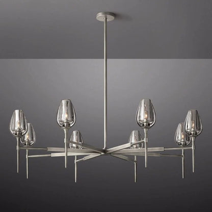 Tulip Crystal Round Chandelier 54"-Nobipets