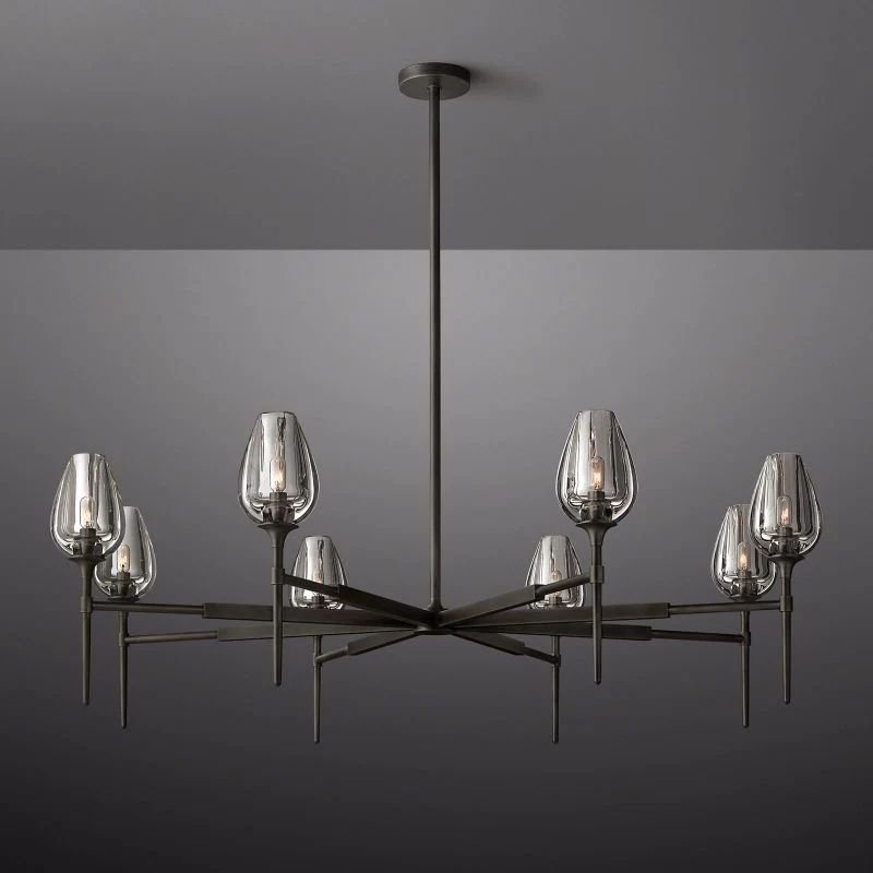 Tulip Crystal Round Chandelier 54"-Nobipets