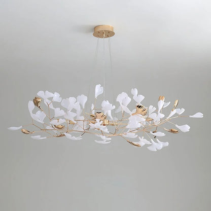 Unfolded Ceramic Ginkgo Leaf Chandelier-Nobipets