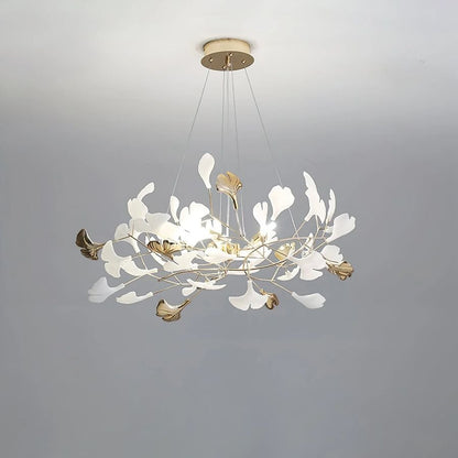 Unfolded Ceramic Ginkgo Leaf Chandelier-Nobipets
