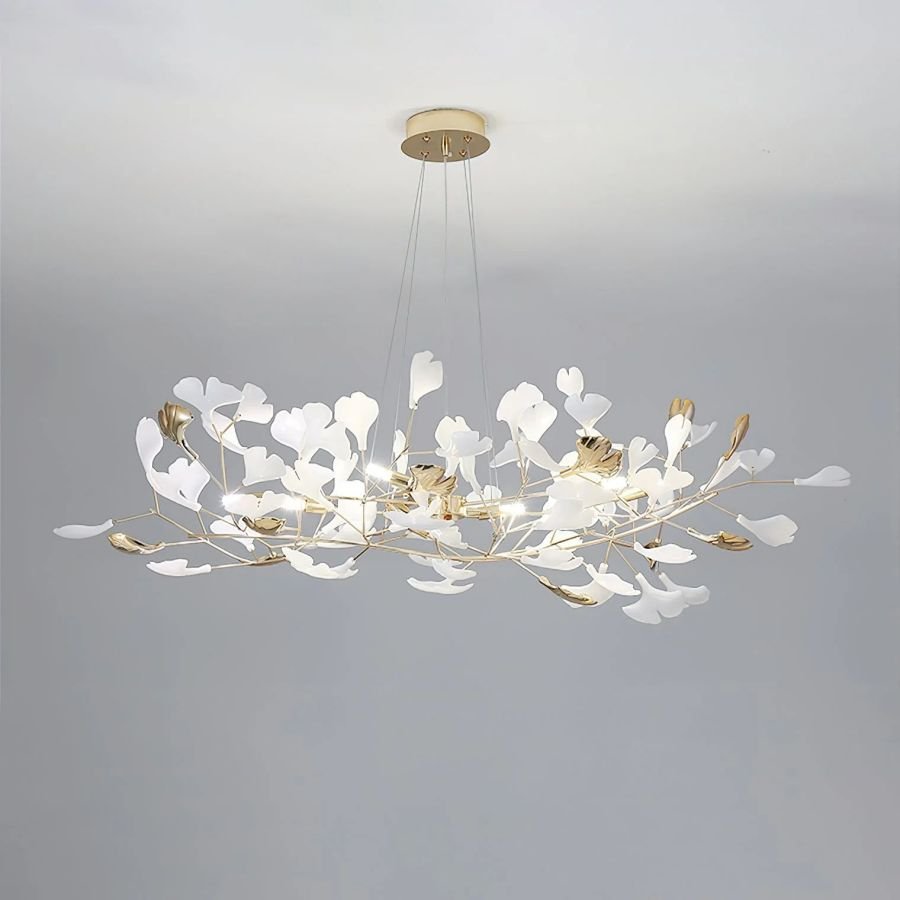 Unfolded Ceramic Ginkgo Leaf Chandelier-Nobipets