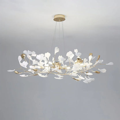 Unfolded Ceramic Ginkgo Leaf Chandelier-Nobipets