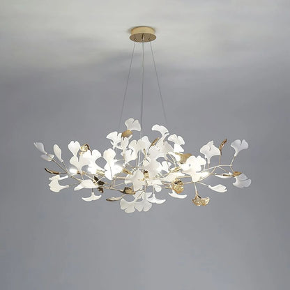 Unfolded Ceramic Ginkgo Leaf Chandelier-Nobipets