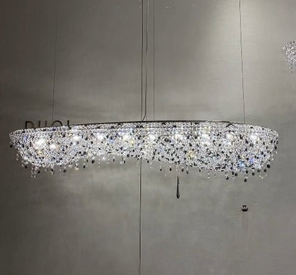 Unique Foyer Crystal Chandelier Luxury Hallway Ceiling Lamp Living Room Hanging Light Decor for Entryway-Nobipets
