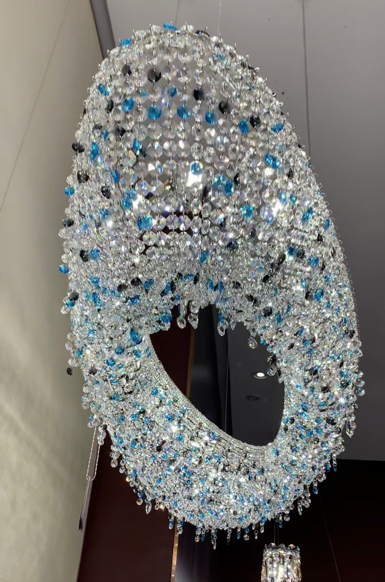 Unique Foyer Crystal Chandelier Luxury Hallway Ceiling Lamp Living Room Hanging Light Decor for Entryway-Nobipets