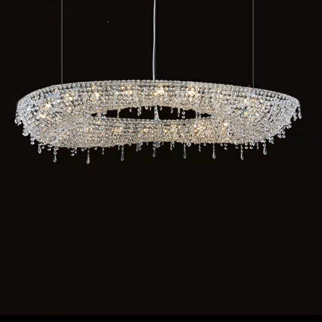 Unique Foyer Crystal Chandelier Luxury Hallway Ceiling Lamp Living Room Hanging Light Decor for Entryway-Nobipets