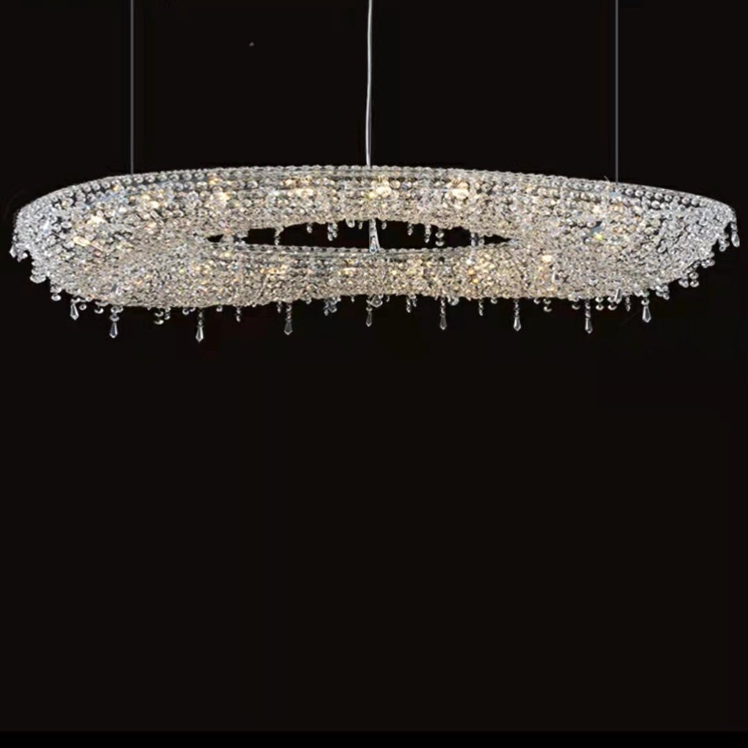 Unique Foyer Crystal Chandelier Luxury Hallway Ceiling Lamp Living Room Hanging Light Decor for Entryway-Nobipets