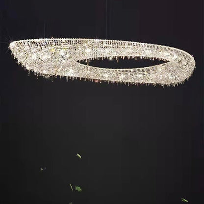 Unique Foyer Crystal Chandelier Luxury Hallway Ceiling Lamp Living Room Hanging Light Decor for Entryway-Nobipets
