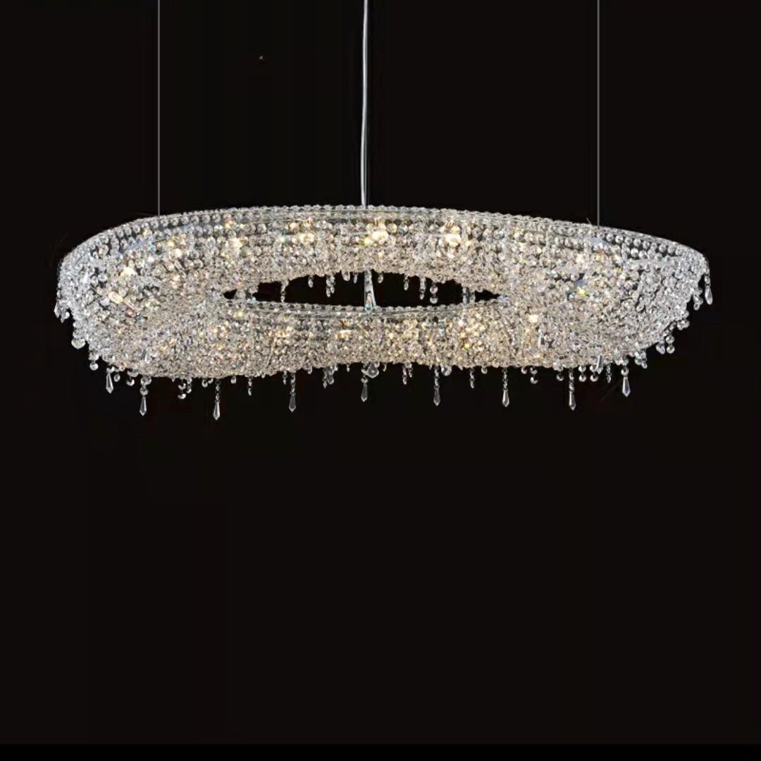 Unique Foyer Crystal Chandelier Luxury Hallway Ceiling Lamp Living Room Hanging Light Decor for Entryway-Nobipets
