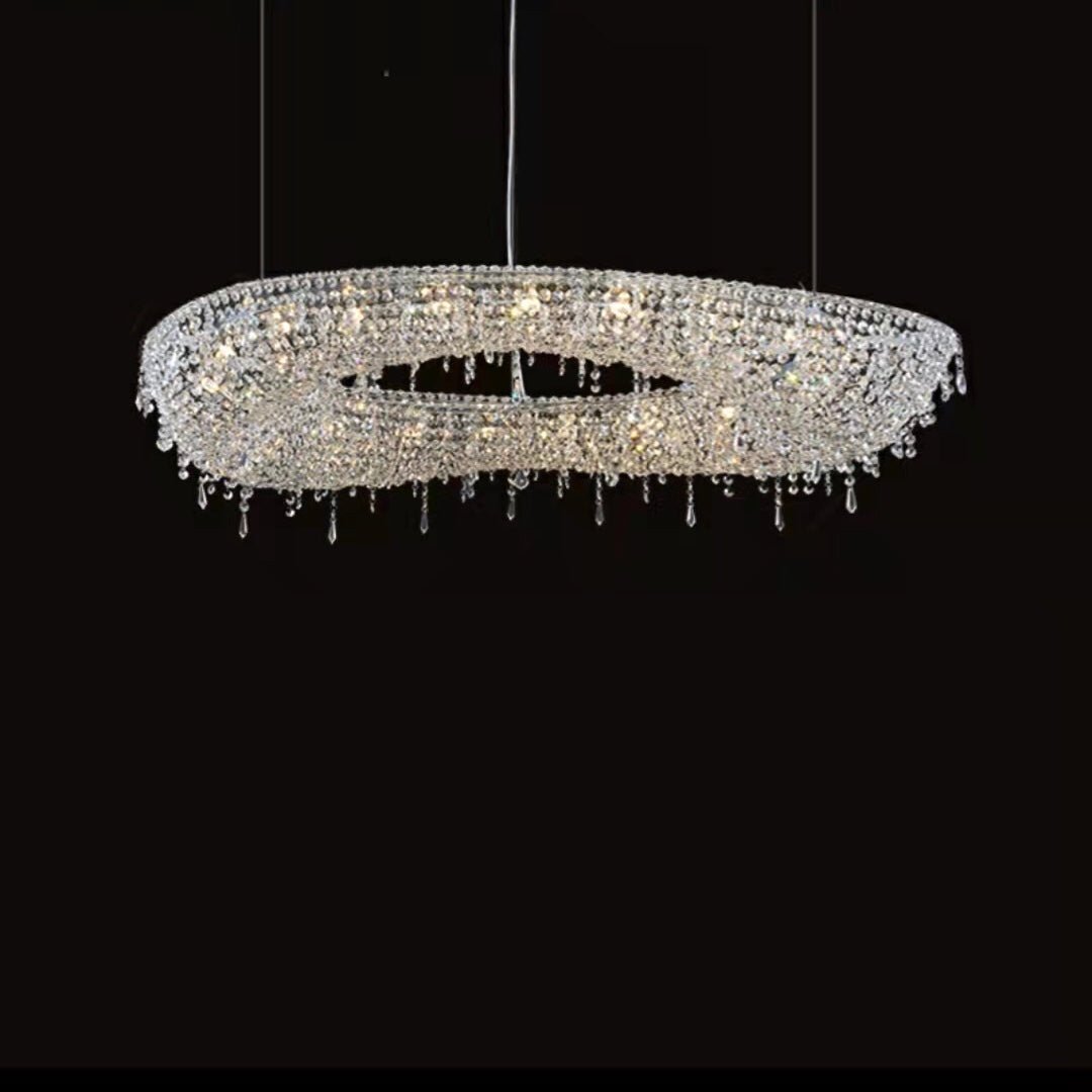 Unique Foyer Crystal Chandelier Luxury Hallway Ceiling Lamp Living Room Hanging Light Decor for Entryway-Nobipets