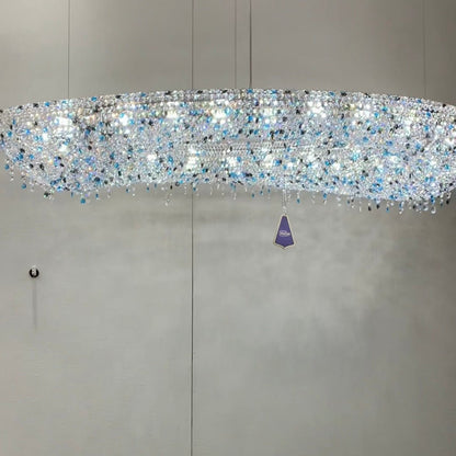 Unique Foyer Crystal Chandelier Luxury Hallway Ceiling Lamp Living Room Hanging Light Decor for Entryway-Nobipets