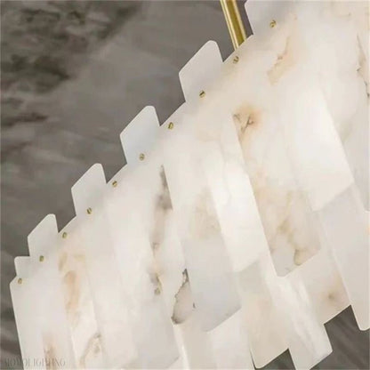 Venu Alabaster Linear Chandelier 39"-Nobipets