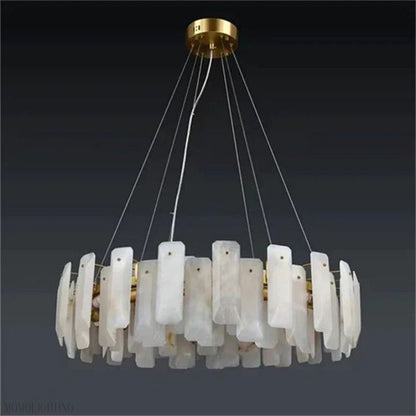 Venu Alabaster Round Chandelier-Nobipets
