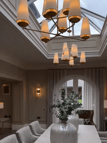 Vertical Chandelier/Wall Light in Bronze/Black/White Finish Color-Nobipets