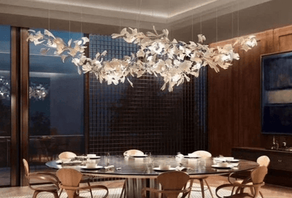 Vertical Modern Ceramic Ginkgo Tree Petal Chandelier 4 Size-Nobipets