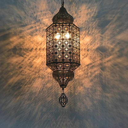 Vintage Characteristic Moroccan Hollow Carved Handmade Pendant Chandelier for Bedroom/Dining Room/Cafe/Hotel/Bar B&B-Nobipets