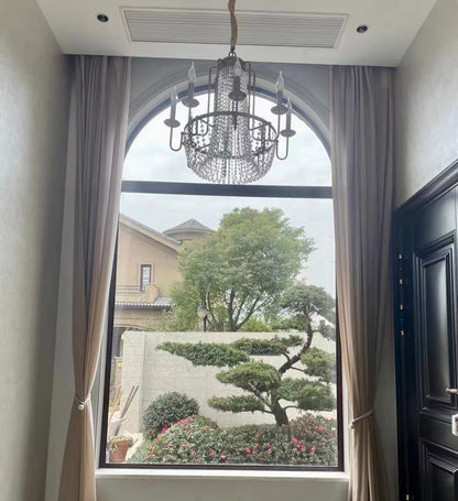 Vintage Crystal Pendant Candle Light in Antique Gold Finish Chandelier for Living Room/Bedroom-Nobipets
