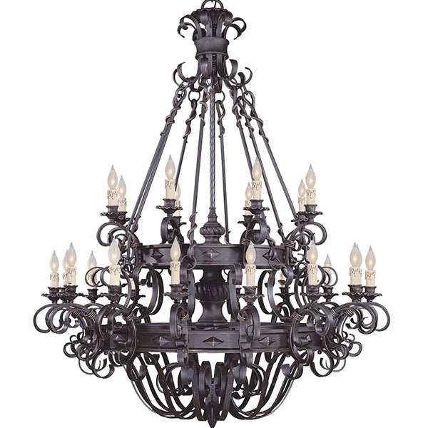 Vintage Iron Simple Candle Art Chandelier for Living Room / Villa / Stairs-Nobipets