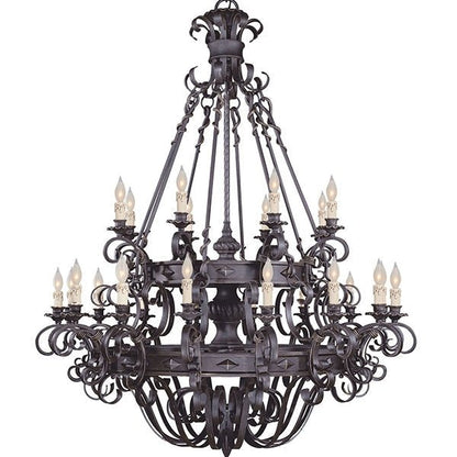 Vintage Iron Simple Candle Art Chandelier for Living Room / Villa / Stairs-Nobipets