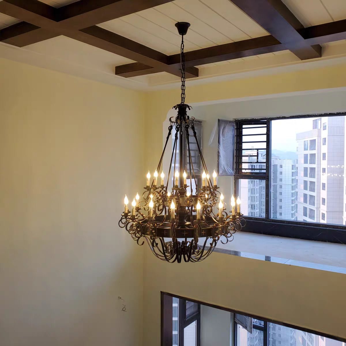 Vintage Iron Simple Candle Art Chandelier for Living Room / Villa / Stairs-Nobipets