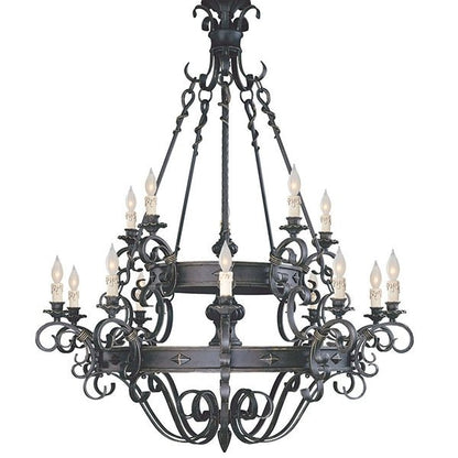 Vintage Iron Simple Candle Art Chandelier for Living Room / Villa / Stairs-Nobipets