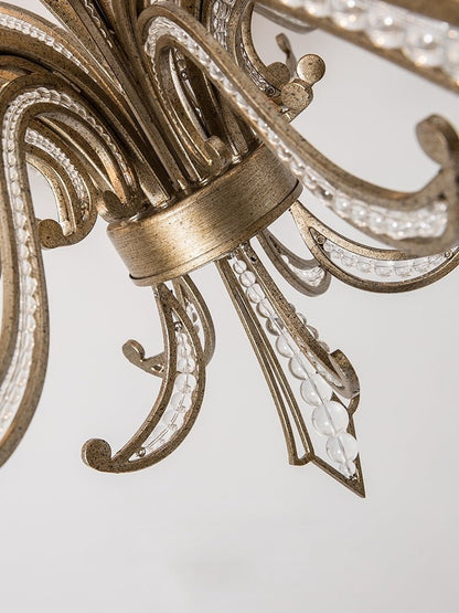 Vintage Style Silver Candle Chandelier for Living Room/Dining Room-Nobipets