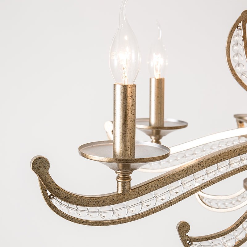 Vintage Style Silver Candle Chandelier for Living Room/Dining Room-Nobipets
