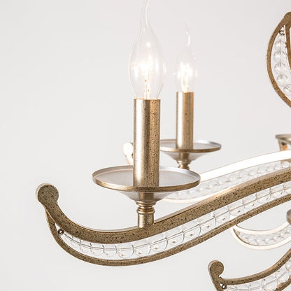 Vintage Style Silver Candle Chandelier for Living Room/Dining Room-Nobipets