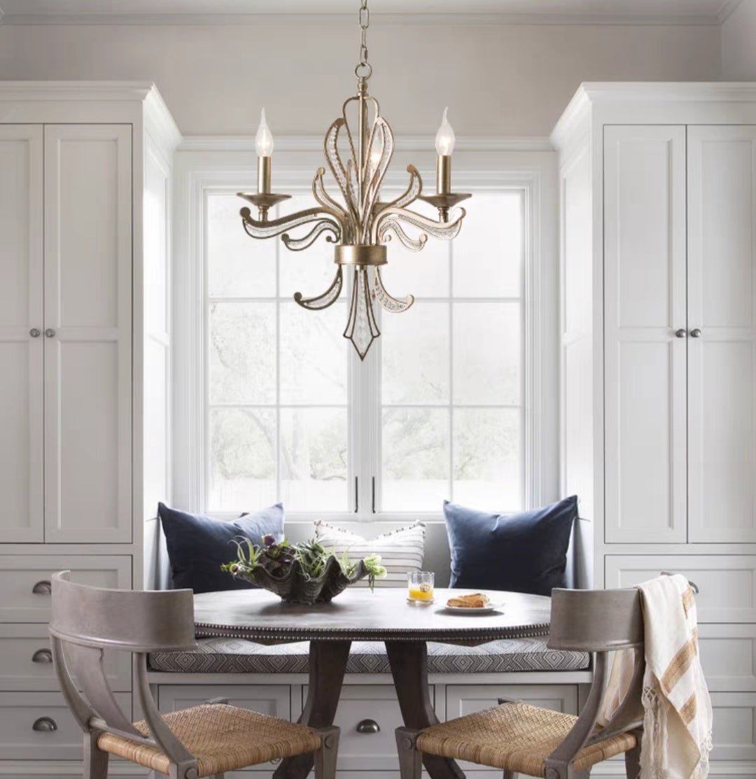 Vintage Style Silver Candle Chandelier for Living Room/Dining Room-Nobipets