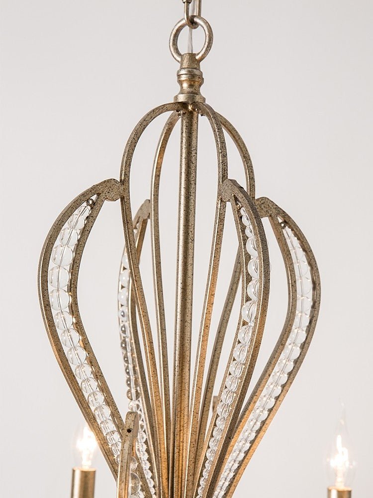 Vintage Style Silver Candle Chandelier for Living Room/Dining Room-Nobipets