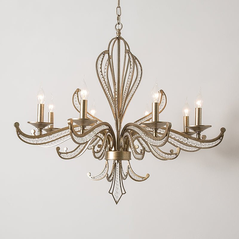 Vintage Style Silver Candle Chandelier for Living Room/Dining Room-Nobipets