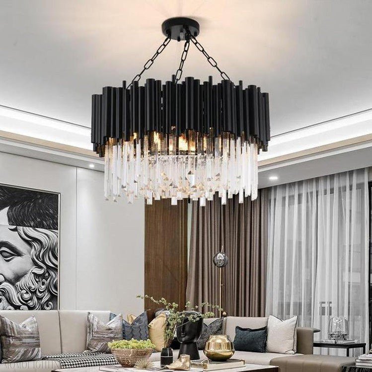 Viol Crystal Round Chandelier-Nobipets