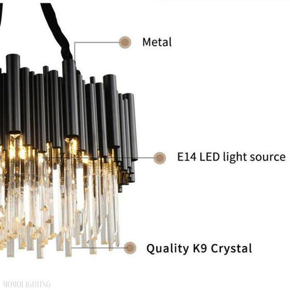 Viol Crystal Round Chandelier-Nobipets