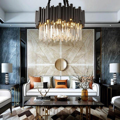 Viol Crystal Round Chandelier-Nobipets