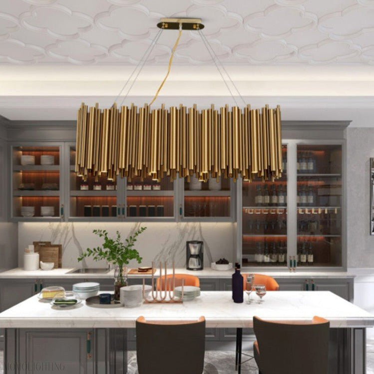 Viol Rectangle Chandelier for Dining Room-Nobipets