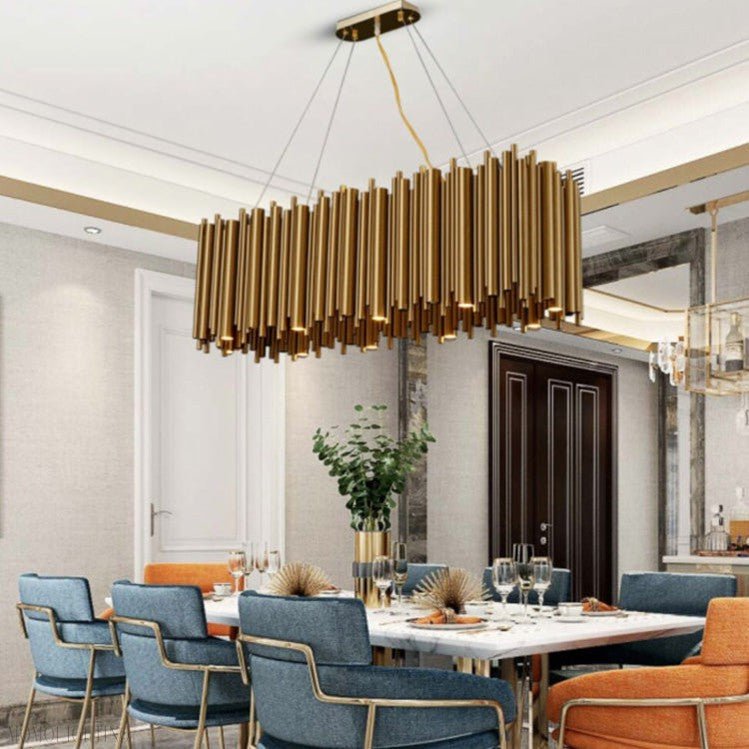 Viol Rectangle Chandelier for Dining Room-Nobipets