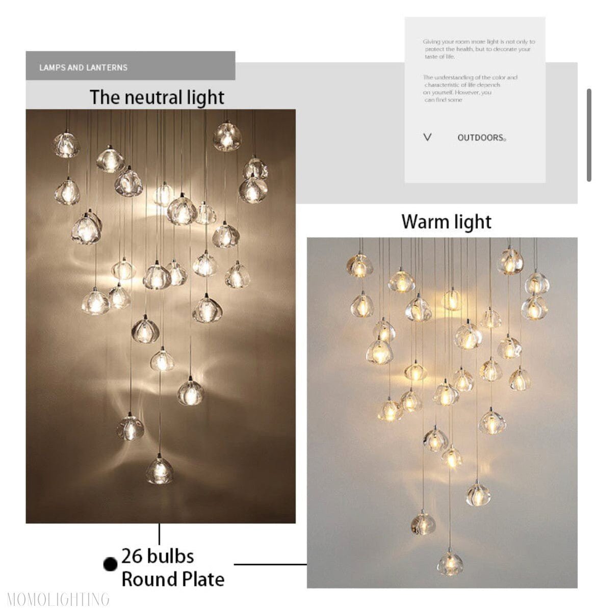 Walsh Foyer & Staircase Chandelier 7" 19" 33" D-Nobipets