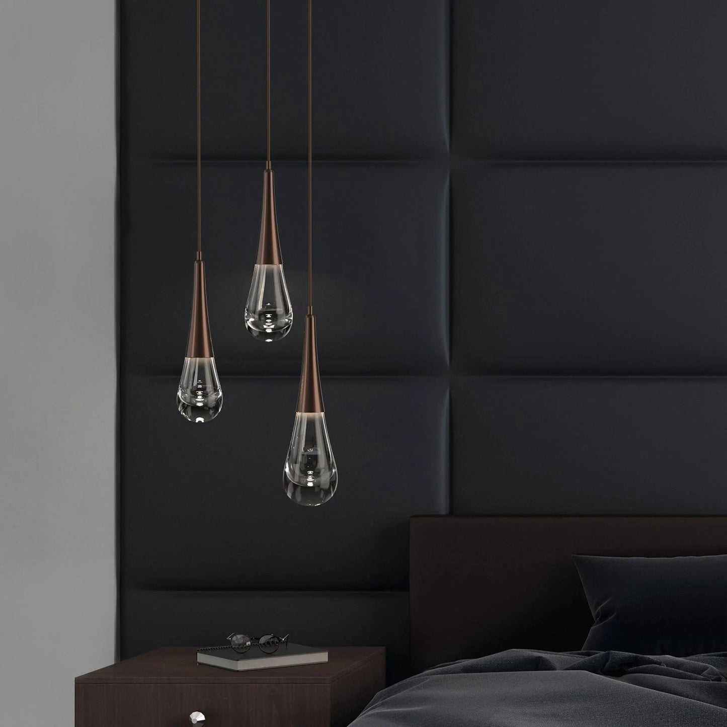 Water Drop Round LED Chandelier-Nobipets